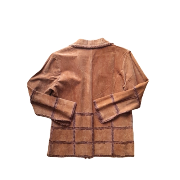 Outbrook Suede Leather Patchwork Shacket Jacket Women's Medium - Picture 7 of 16